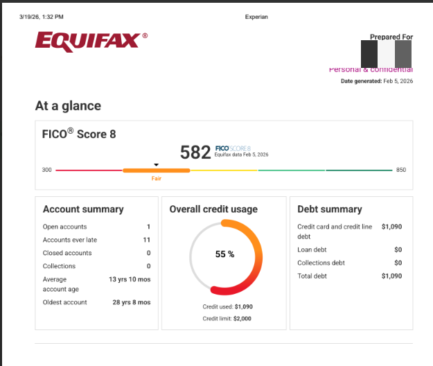 Equifax 582