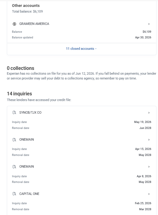 Collections and inquiries section